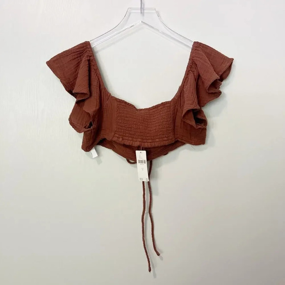 NWT ANTHROPOLOGIE The Jerry Cinched Top Brown - Picture 3 of 5
